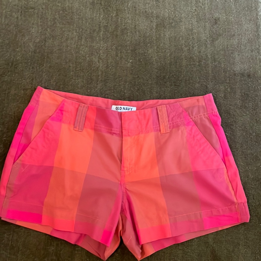 Pink plaid shorts